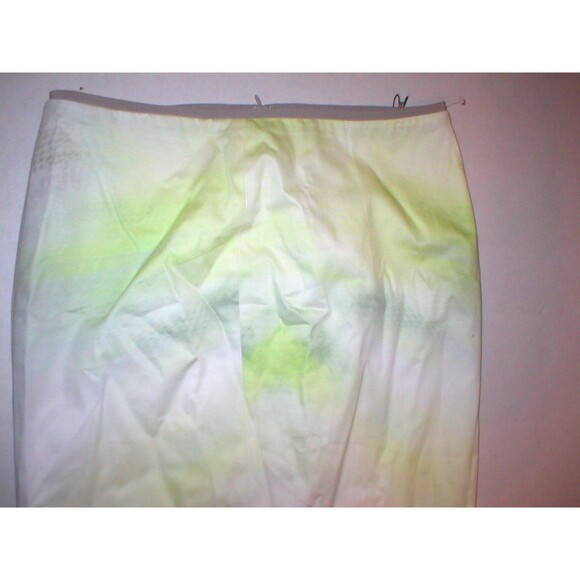 New Womens Designer Tahari Yellow White Tan Skirt Lined Office 12 NWT Ombre Gree - Picture 6 of 10